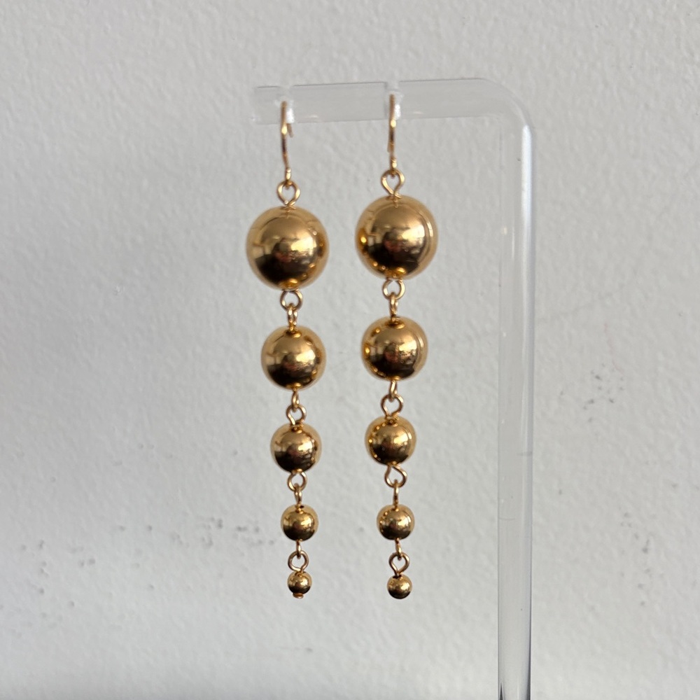 Gold Ball Chandelier Earrings